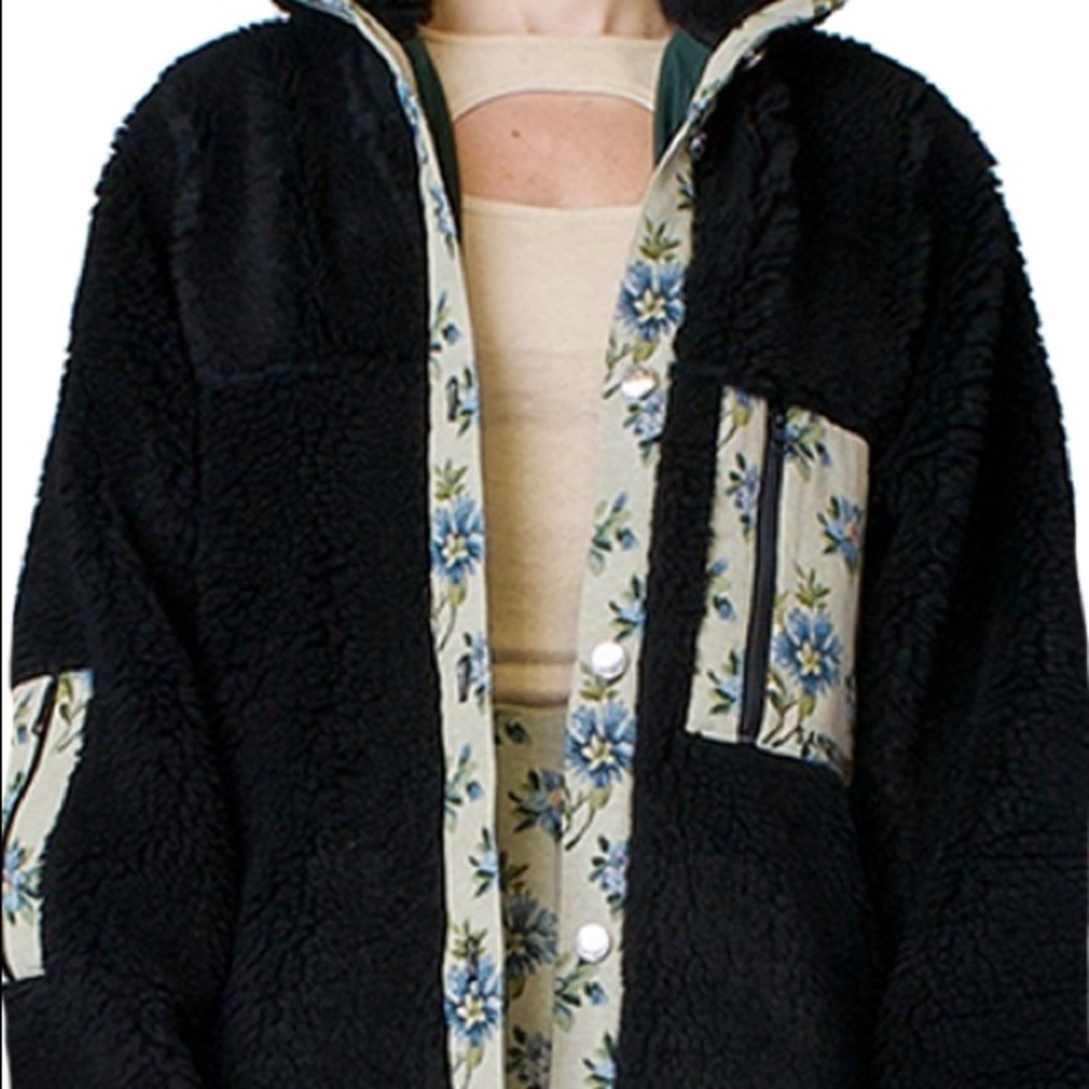 Sandy Liang black fleece jacket